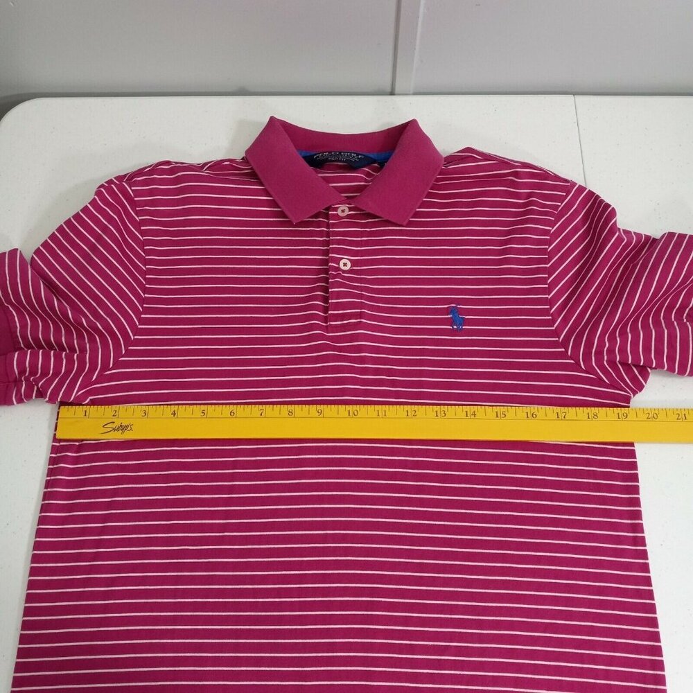 Polo Shirt Men's Medium Golf Ralph Lauren Summer Pima Cotton Pro Fit Pink - Picture 9 of 10